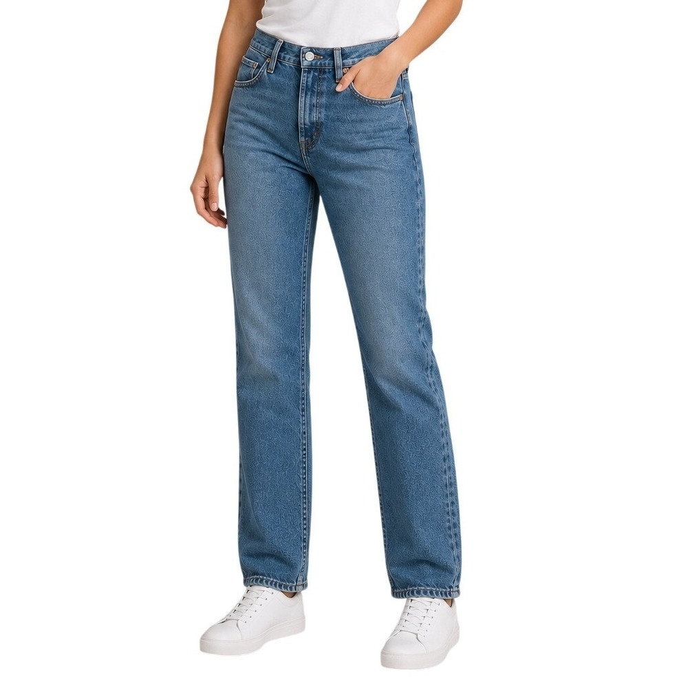 AGOLDE Medium Blue Wash Riley High Rise Straight Leg‎ Jeans Women's 26